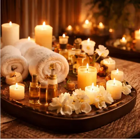 Couple relaxing at premium spa and massage center in Goa